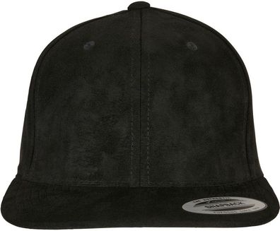 Flexfit Cap Suede Leather Snapback Black