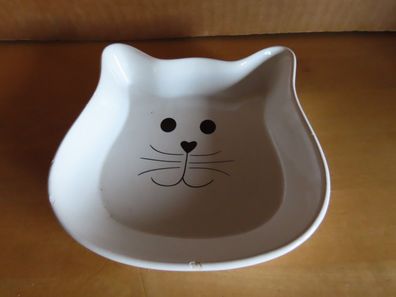 Futternapf Napf Keramik weiß mit Motivdruck Katzengesicht ca. 13,5 cm