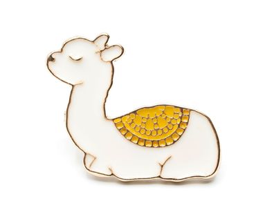 Lama Brosche Miniblings Anstecknadel Pin Tier Kamel Alpaka