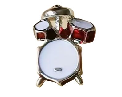 Schlagzeug Brosche Miniblings Anstecknadel Pin Emaille Musik Trommel Drums