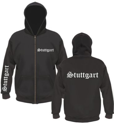 Stuttgart Kapuzenjacke - altdeutsch bedruckt - Sweatjacke Jacke Hoodie