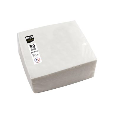 PROnappe SV622001I PROnappe Cocktail-Servietten, 200 x 200 mm, weiß