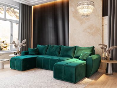 Ecksofa Madison U Moderne Eckcouch Schlaffunktion, Sofa mit Bettkasten