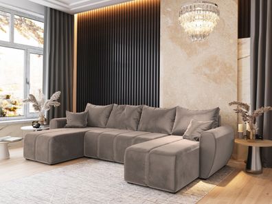 Ecksofa Madison U Moderne Eckcouch Schlaffunktion, Sofa mit Bettkasten