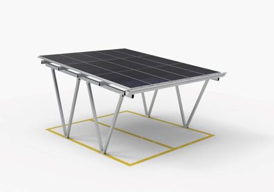 Solar Carport Doppelcarport Aluminium Bausatz für 2 Fahrzeuge wasserdicht