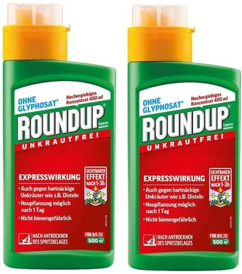 2x Roundup Express Konzentrat 400 ml - Unkrautfrei, Unkrautvernichter