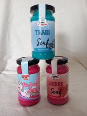 Senf Sortiment - 3 Gläser je 200 ml - Individuell zusammen stellen