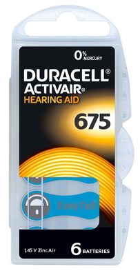 60 x Duracell Activair Hörgerätebatterien 675 Hearing PR 44, 10 x 6er Blister