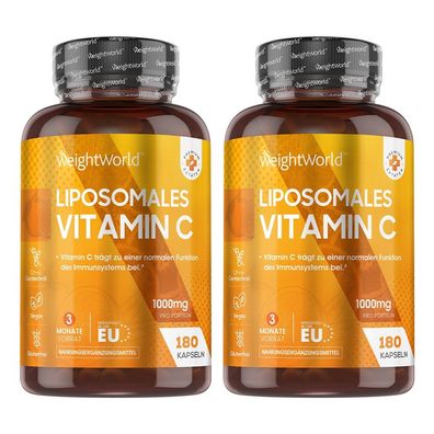 Liposomales Vitamin C - 2er-Pack, 360 Kapseln - Für Immunsystem, Haut & Energie