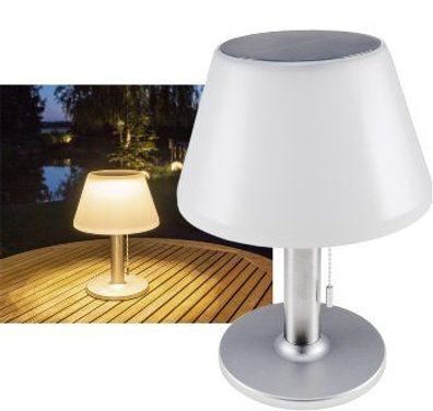 LED Solar Tischleuchte Dimmbar IP44 Akku kabellos warmweiß