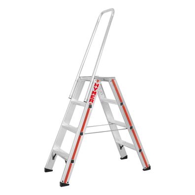 Hymer Stufenstehleiter mit Haltebuegel 2x10 Stufen