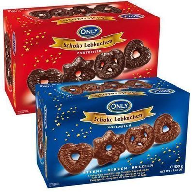 Only Lebkuchen in Vollmilch- und Zartbitter-Schokolade 2x500g