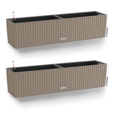 2 x LECHUZA® Blumenkasten Balconera Cottage 80 Sandbraun AllinOne Artikel EAN