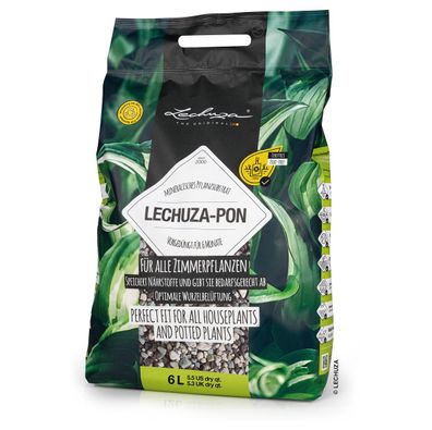 LECHUZA® Zubehör Lechuza-pon Pflanzsubstrat Zimmerpflanzen & Drainage - 6 Liter