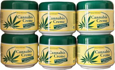 Bio-Vital Cannabis Creme Teufelskralle Körper Hanf Creme 6x125ml