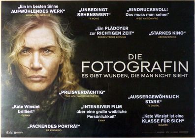 Die Fotografin - Original Kinoplakat A1quer -Pressestimmen- Kate Winslet - Filmposter