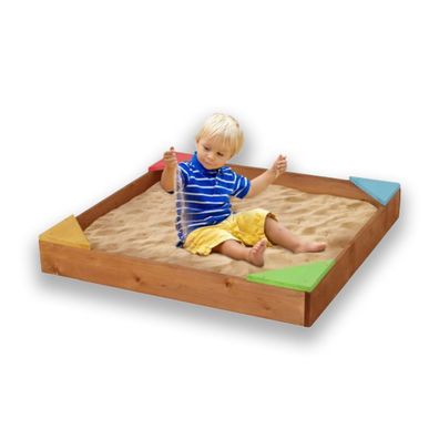 Beluga John Sandkasten Sandbox Sandkiste ca. 90 x 90 x 12 cm Holz ohne Bodenplatte