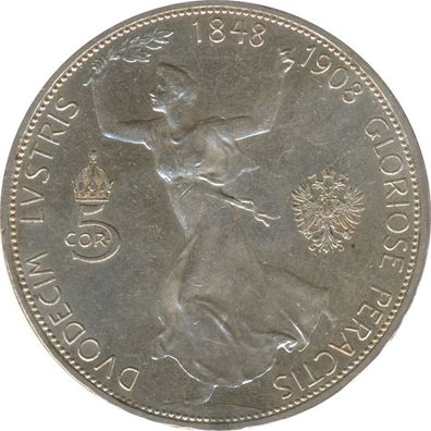 Österreich 5 Kronen 1908 Franz-Joseph Silber*