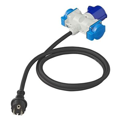 Adapterkabel 150cm 3x2,5mm? von Schuko Stecker nach 1xCEE + 2xSchuko Steckdose