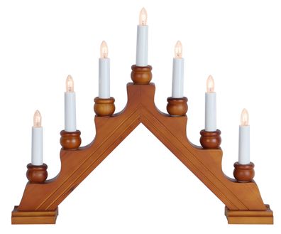 Star Fensterleuchter "Karin-7", 7-flammig, Holz, braun