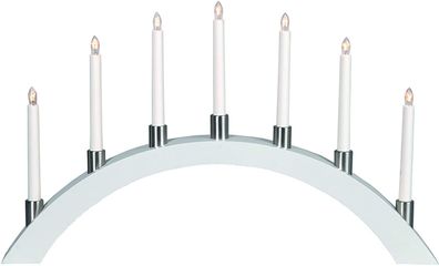 Star LED-Fensterleuchter Tall-Bow, 7-flammig, Holz/Metall, 40 x 67 cm