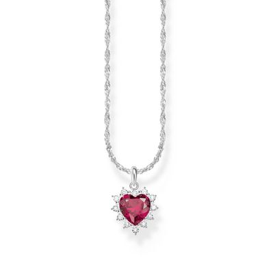 Thomas Sabo Schmuck Damen-Kette mit Herz-Anhänger Romance Rot Silber KE2305-013-10-L