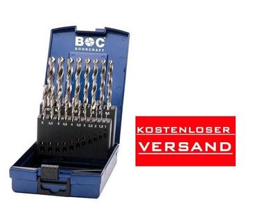 BOC Spiralbohrer satz 1 bis 13 mm x 5mm HSSG mit Kreuzanschliff 25 tlg