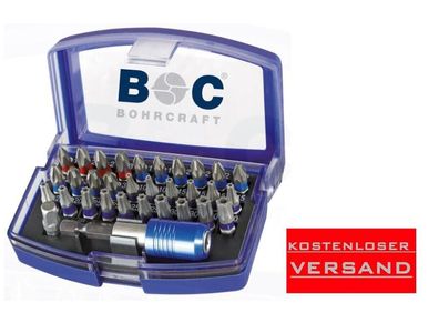 BOC Bohrcraft PB32 Farbring 1/4" Bit - Satz mit Schnellspann-Halter, 32-tlg