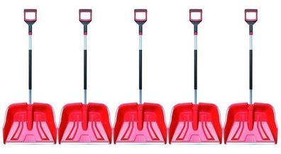 5x Schneeräumer Schneeschieber Alutube 55cm rot stark Schaufeln Snower