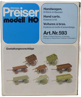 Preiser 593 - Handwagen - Bausatz - HO - 1:87 - Originalverpackung