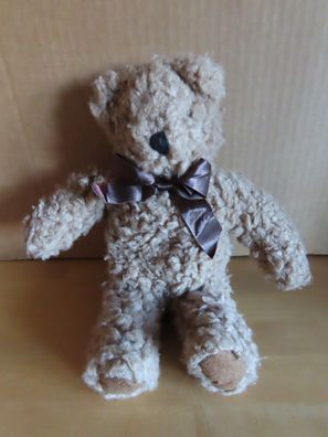 Figur Plüschtier Bär braun gekringelte Plüsch Optik ca. 32 cm Wibo