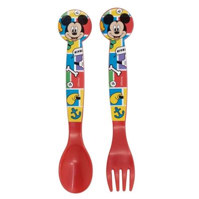 Micky Maus Kinder Plastik Besteck Set - 2 Teile