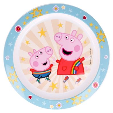 Peppa Pig Plastik-Teller Kunststoffset fér Kinder - Mikrowelle geeignet