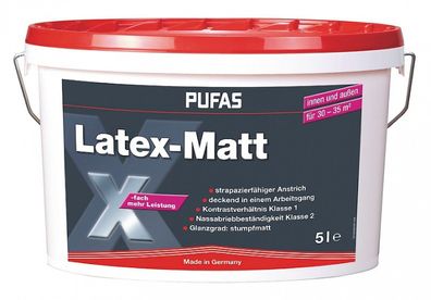 Pufas Latex-Matt 5 Liter weiß