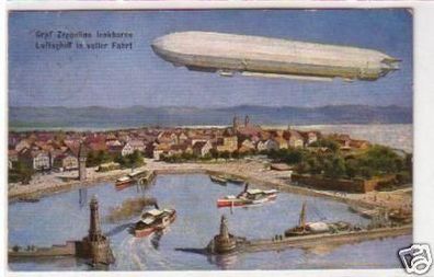 34433 Ak Graf Zeppelins Luftschiff über Bodensee 1908