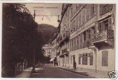 34515 Ak Karlsbad in Böhmen Lutherstraße um 1925