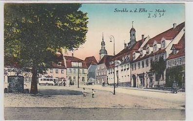 34754 Ak Strehla an der Elbe Markt 1930