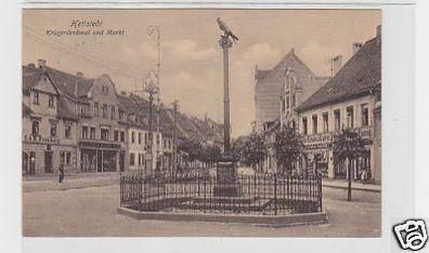34831 Ak Hettstedt Kriegerdenkmal und Markt 1915