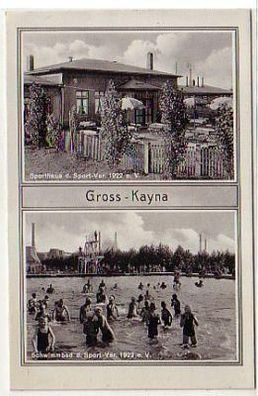35312 Ak Gross Kayna Schwimmbad & Sporthaus um 1940
