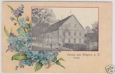 35756 Ak Gruß aus Belgern an der Elbe Schule 1917