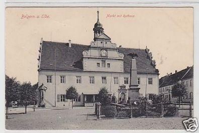35704 Feldpost Ak Belgern Markt mit Rathaus 1916