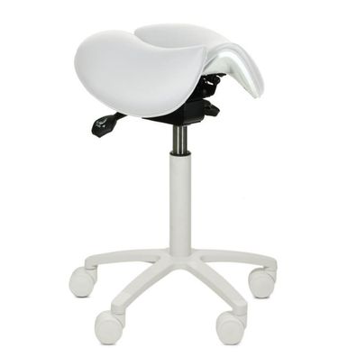 Sattelhocker mit geteilter Sitzfläche apfel und weißer Farbe