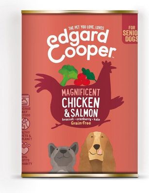 Hundedosen Senior Huhn/Lachs 400g Edgard cooper