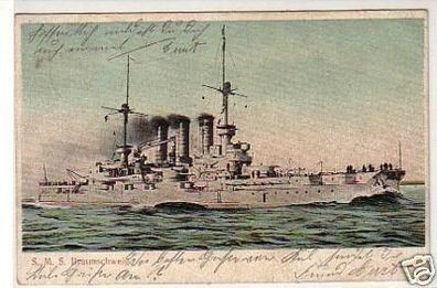 31910 Ak Deutsches Kriegsschiff S.M.S. Braunschweig 1906