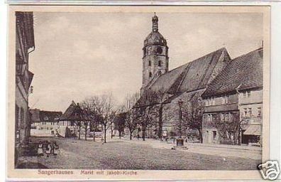 31751 Ak Sangerhausen Markt mit Jakobi Kirche um 1910