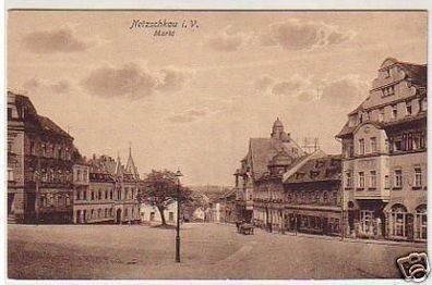 31722 Ak Netzschkau im Vogtland Markt um 1910