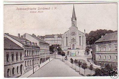 31339 Ak Sommerfrische Schöneck i.V. Unterer Markt 1926