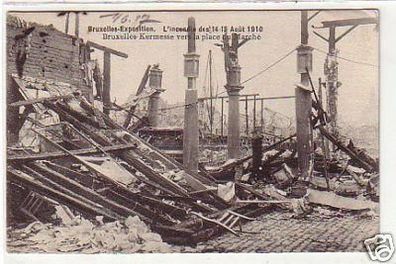 31159 Ak Katastrophe bei der Ausstellung Brüssel 1910