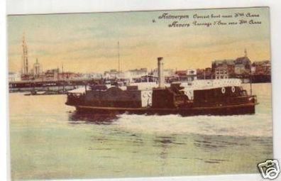 31130 Ak Antwerpen Belgien mit Dampfschiff um 1910