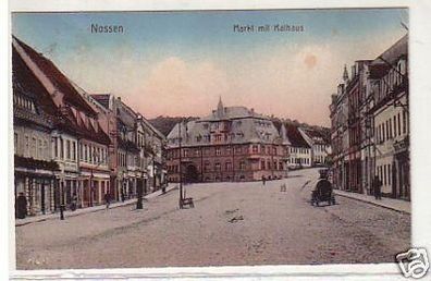 31120 Feldpost Ak Nossen Markt mit Rathaus 1918